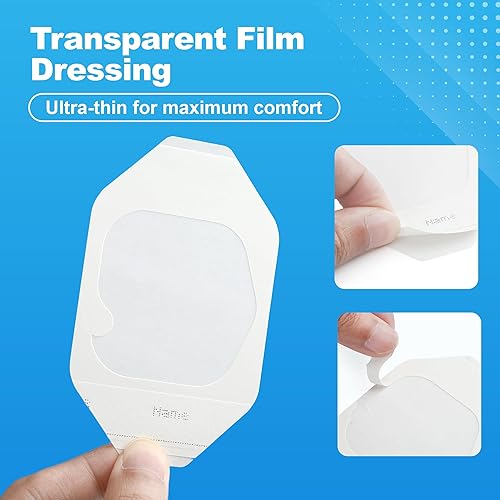Vista 3 de LotFancy Apósito de película transparente, 2.37 x 2.75 pulgadas, 35 unidades, cubierta impermeable para heridas, almohadilla adhesiva médica estéril