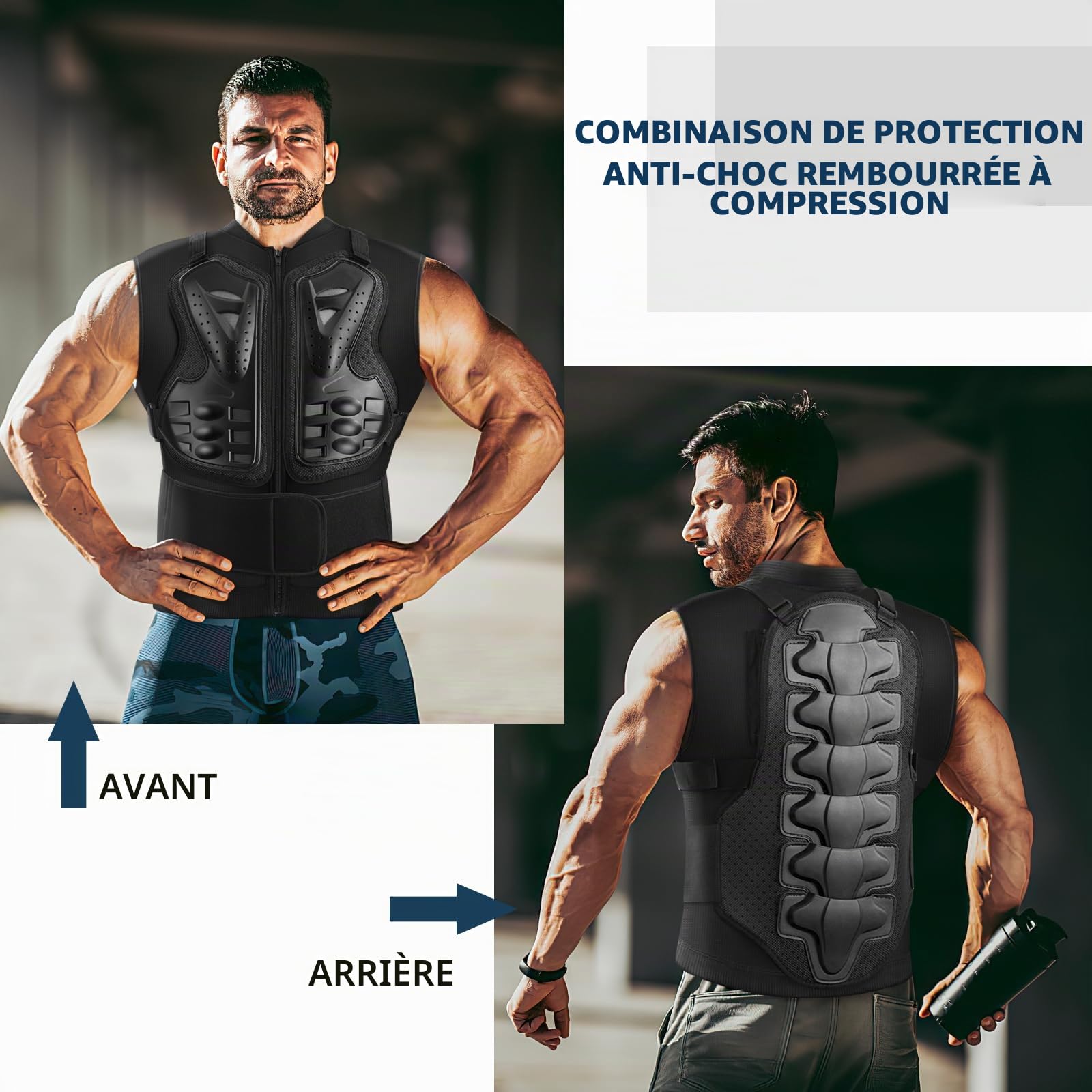 Armure Moto Vélo Dorsale Moto Homme Femme Plastron VTT Pare Pierre Moto Cross Protection Equipement pour Cyclisme Sports Extérieur