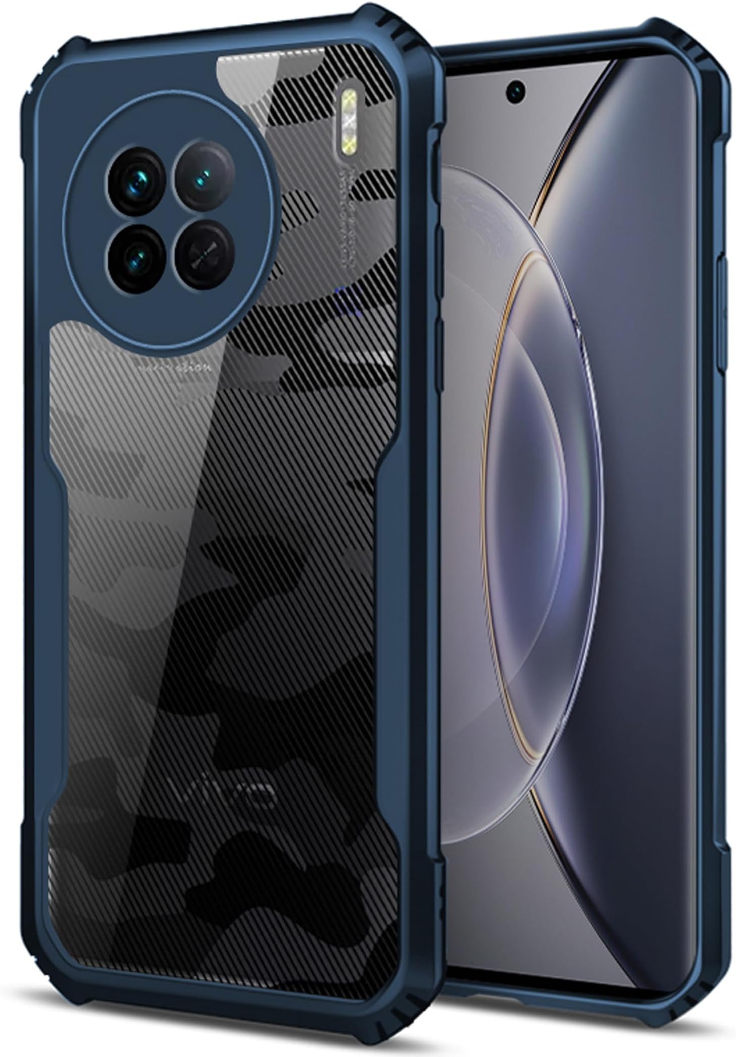 Kapa Beetle Camouflage for Vivo X90 (5G) Back Case | [Military Grade Protection] Shock Proof Slim Hybrid Bumper Cover (Blue)