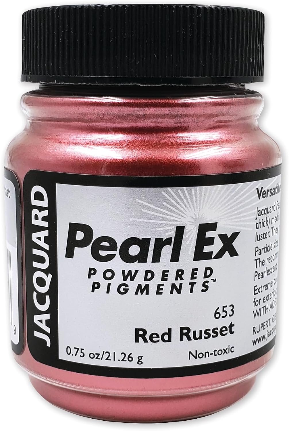 Jacquard Pearl Ex Pigment Powder 0.75 oz Red Russet - Loose Mica Powder for Epoxy Resin, Watercolors, Calligraphy Ink & Clay - Epoxy Pigment Powder - Epoxy Resin Color