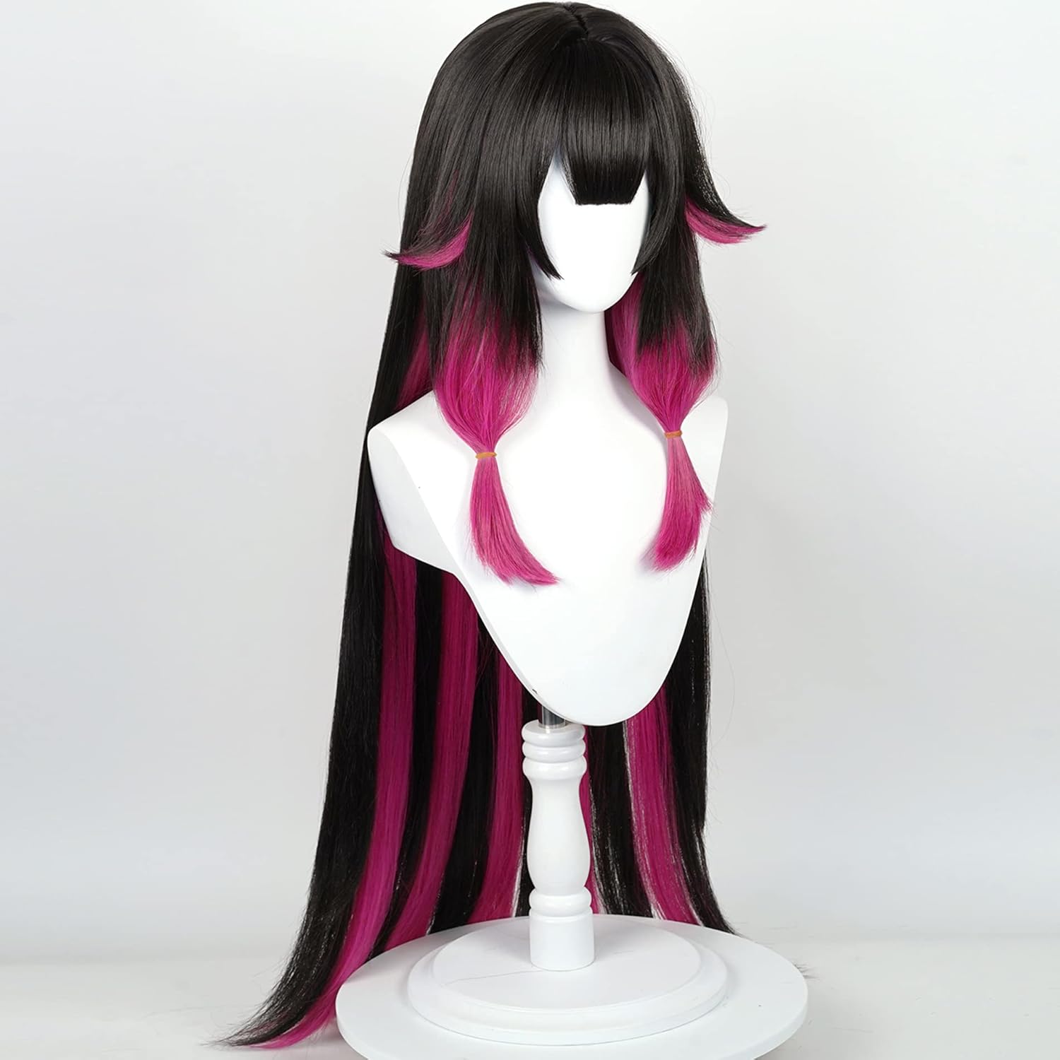 Anime Black Pink Purple Wigs 110cm/43.3in Women's Long Straight Hair Game Colombina Cosplay Wig Halloween,Christmas,Comic con,Daily Wig,Party - Image 2