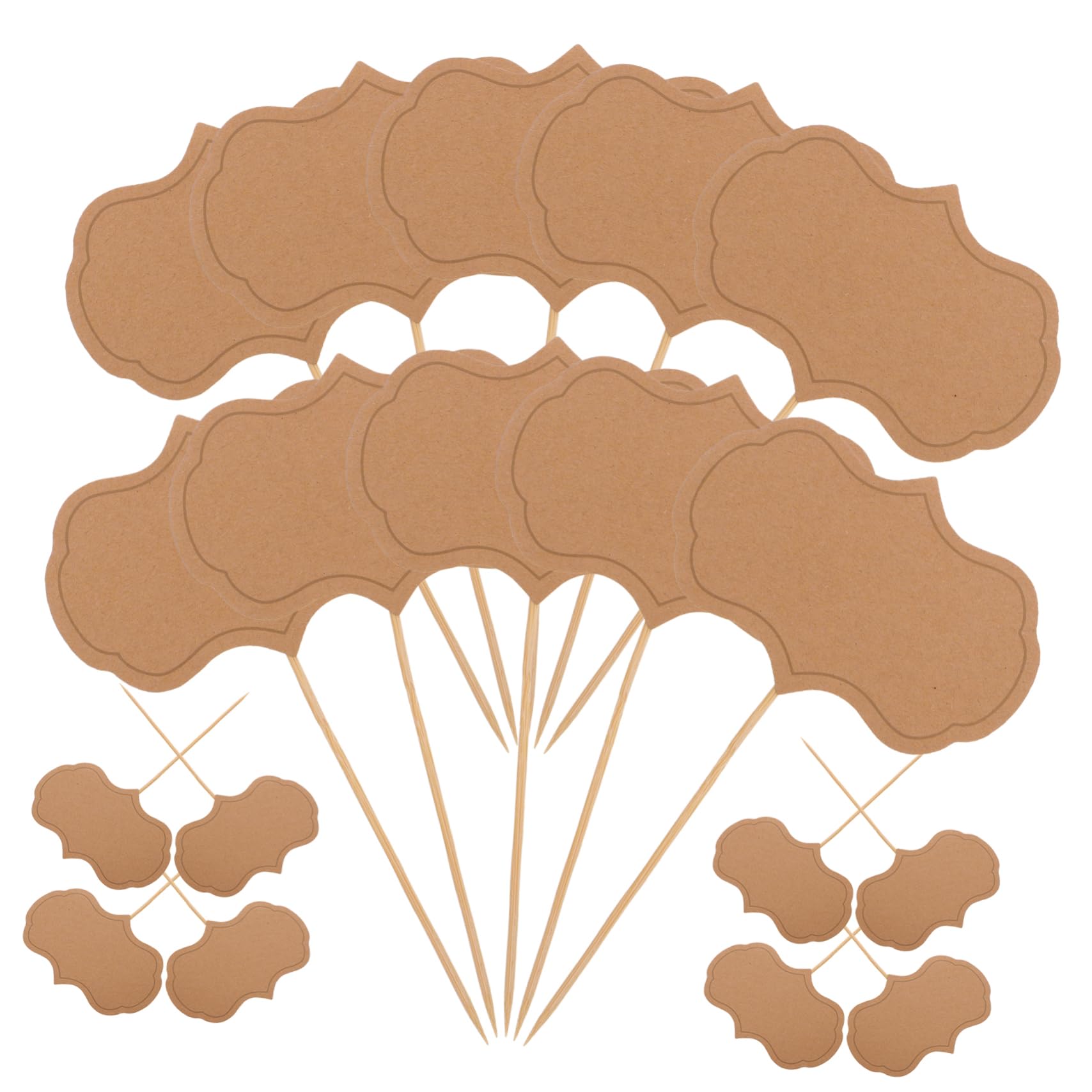 KALLORY 24pcs Blank Food Markers for Cheese Cupcake Toppers Charcuterie Boards Natural Labels for Parties Weddings Birthdays Convenient Signage for Appetizers Desserts