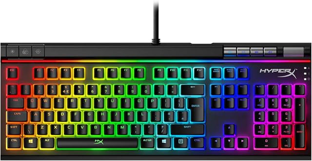 HyperX Alloy Elite 2  Mechanical Gaming Keyboard, HyperX Red Linear Switch, Software-Controlled Light & Macro Customization, ABS Pudding Keycaps, Media Controls, RGB LED Backlit (UK Layout)