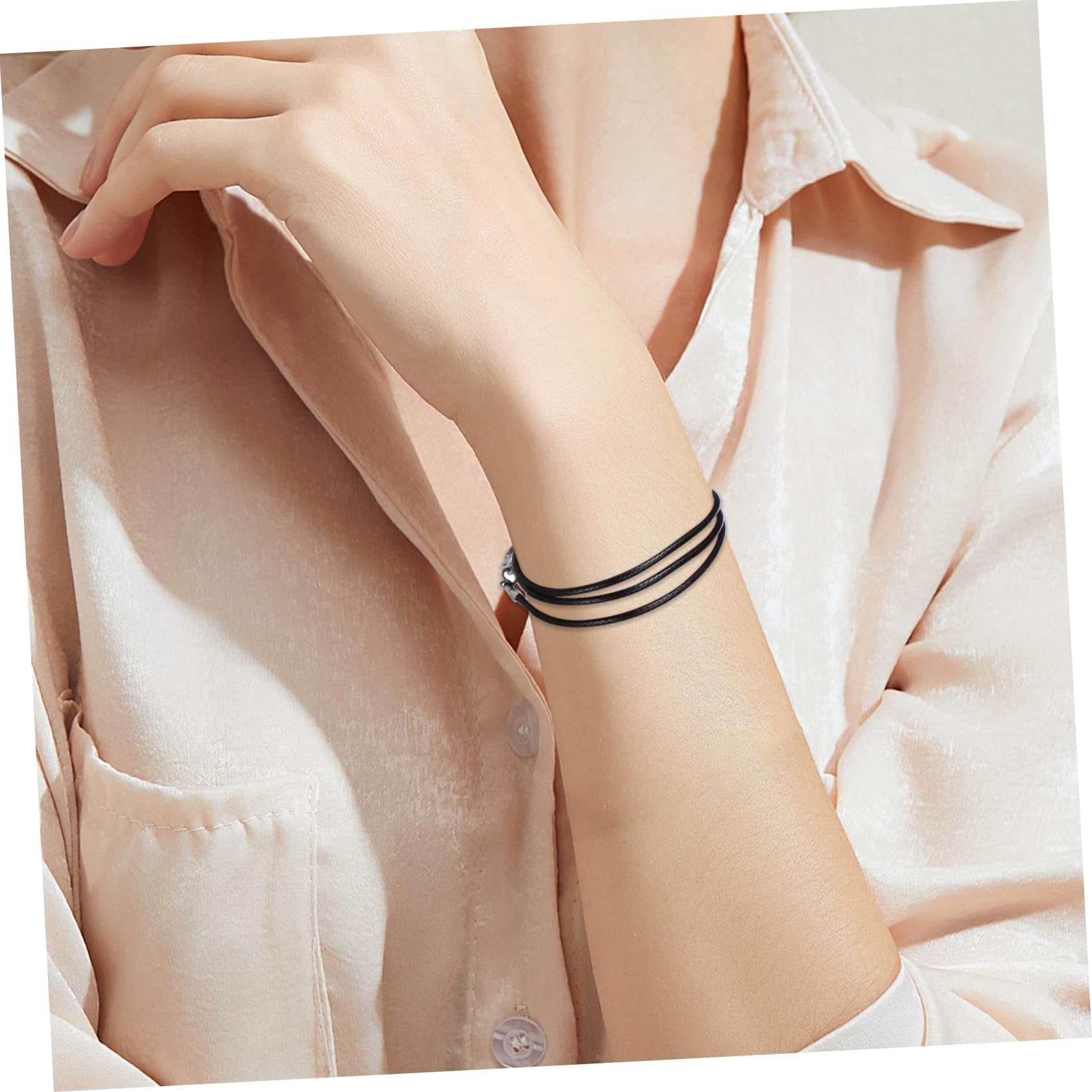 SHINEOFI 400 Pz Corda di pendente in pelle nera cordino per bracciale in filo cerato cordone per collana cerato nero Collana corda cerata nera Corda cerata morbida catene di collane