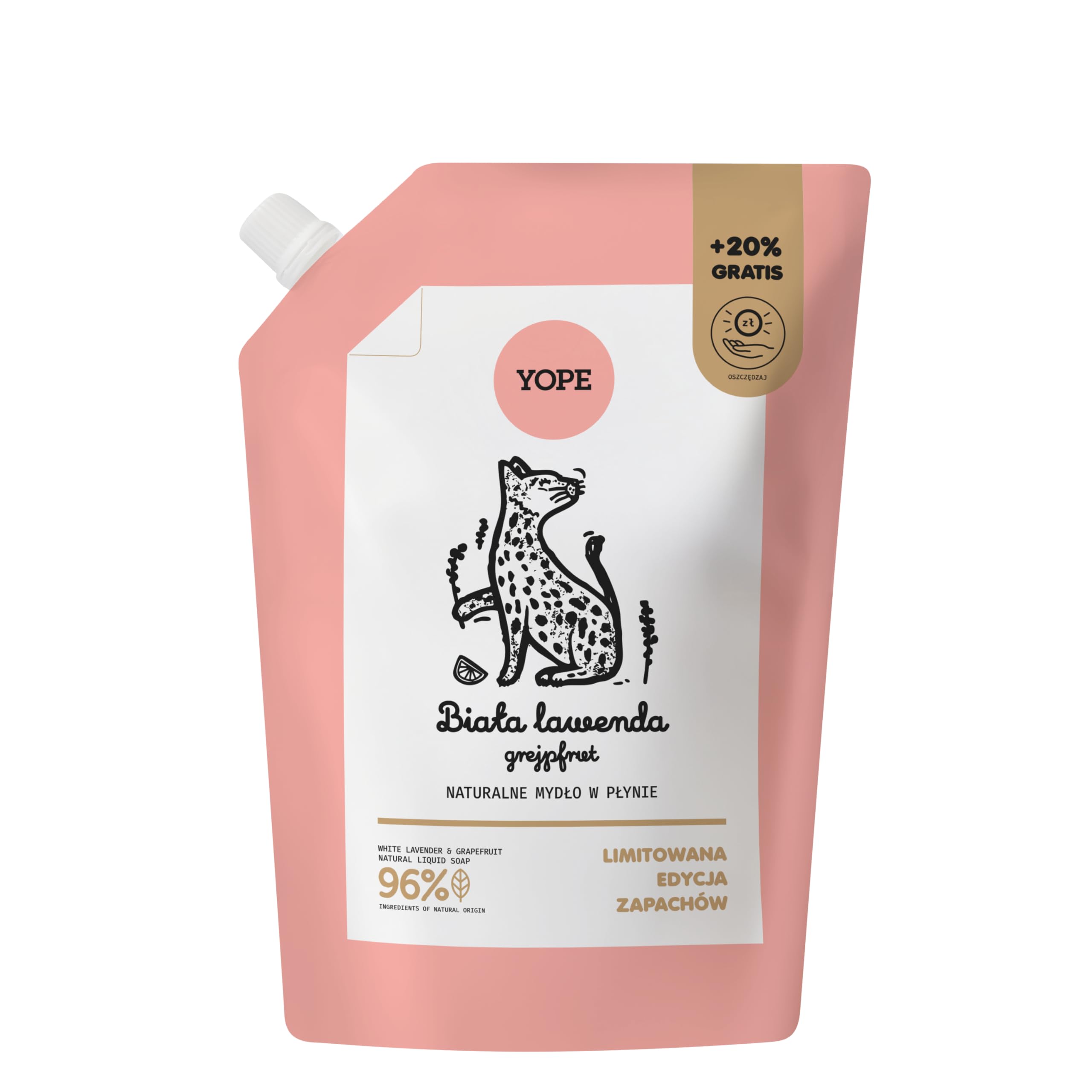 Yope Refill Hand Wash Soap Moisturizing Allantoin Scent White Lavender & Grapefruit 600 ml