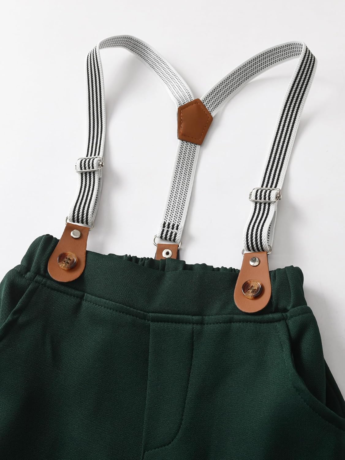 Baby Boys Pants Sets, Infant Long Sleeve Shirt + Pants + Bow Tie + Suspenders,Toddler Gentleman Outfits - Image 6