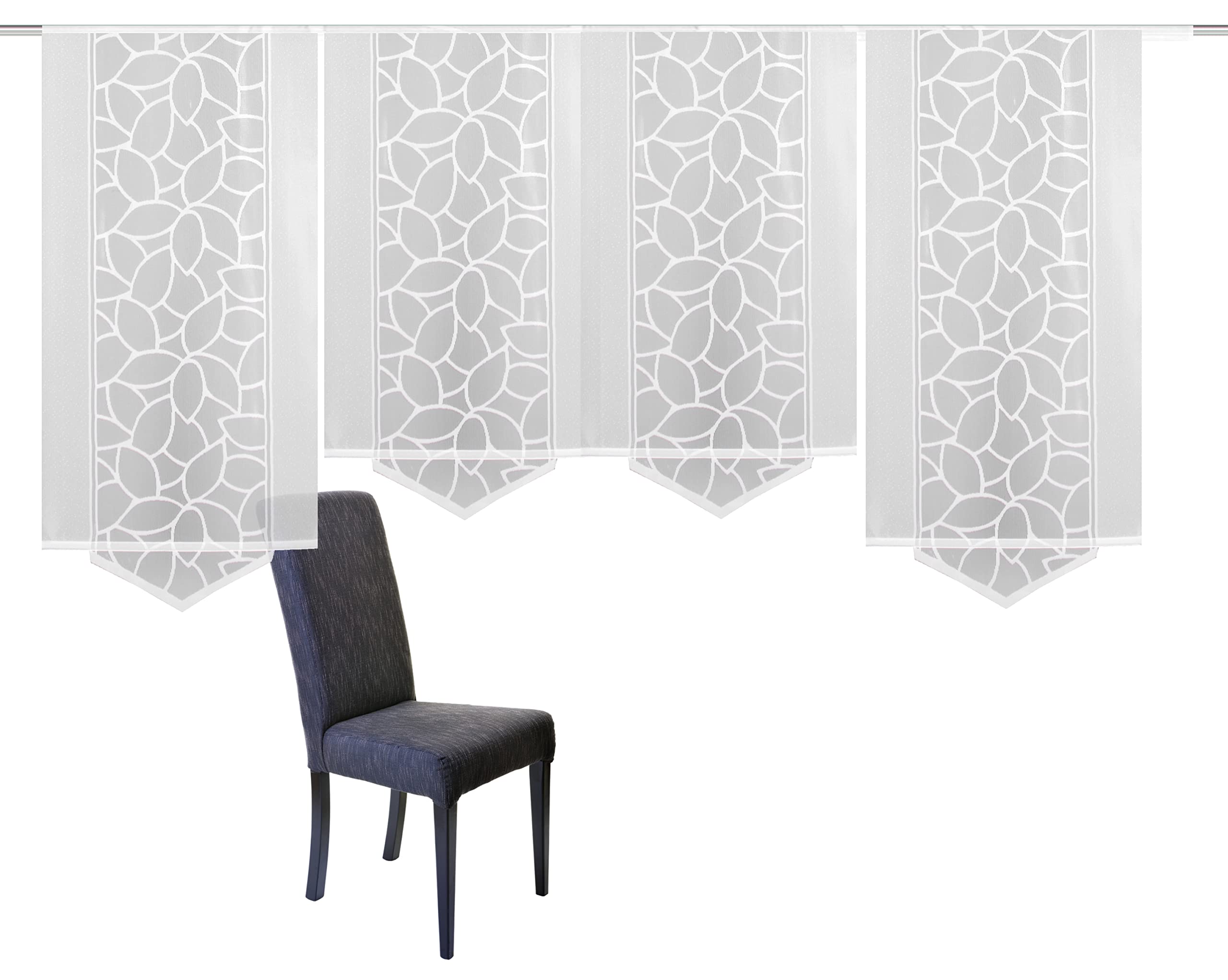 Home fashion - 094625-0101 145x57 cm - Schiebevorhang Jacquard Set Weiss
