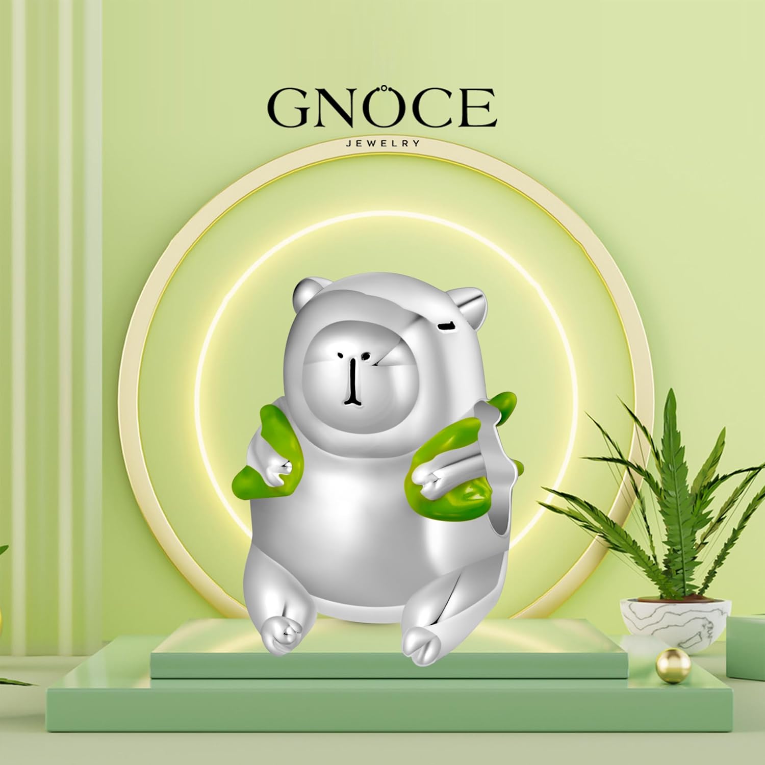 GNOCE Cute Capybara Carrying Turtle Backpack Charm for Women, S925 Sterling Silver Dangle Charms for Women Wife, Valentine‘s Day, Mother’s Day Jewelry - Image 7