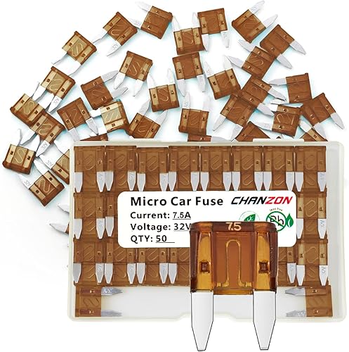 Miniatura 10 de Chanzon Fusible de hoja mini ATMAPM de 7.5 A con certificación UL, 10 fusibles automáticos de 7.5 amperios y 32 V, soplado rápido para automóvil,