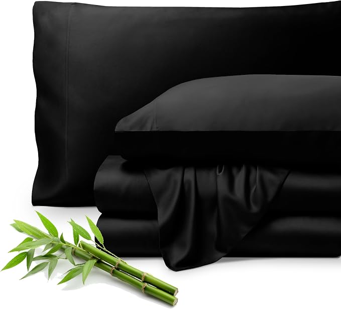Bare Home 100% Rayon Made from Bamboo King Sheet Set - 4 Piece Bedding Set - Deep Pockets - Breathable - Easy Fit - Bedding Sheets & Pillowcases (King, Taupe)