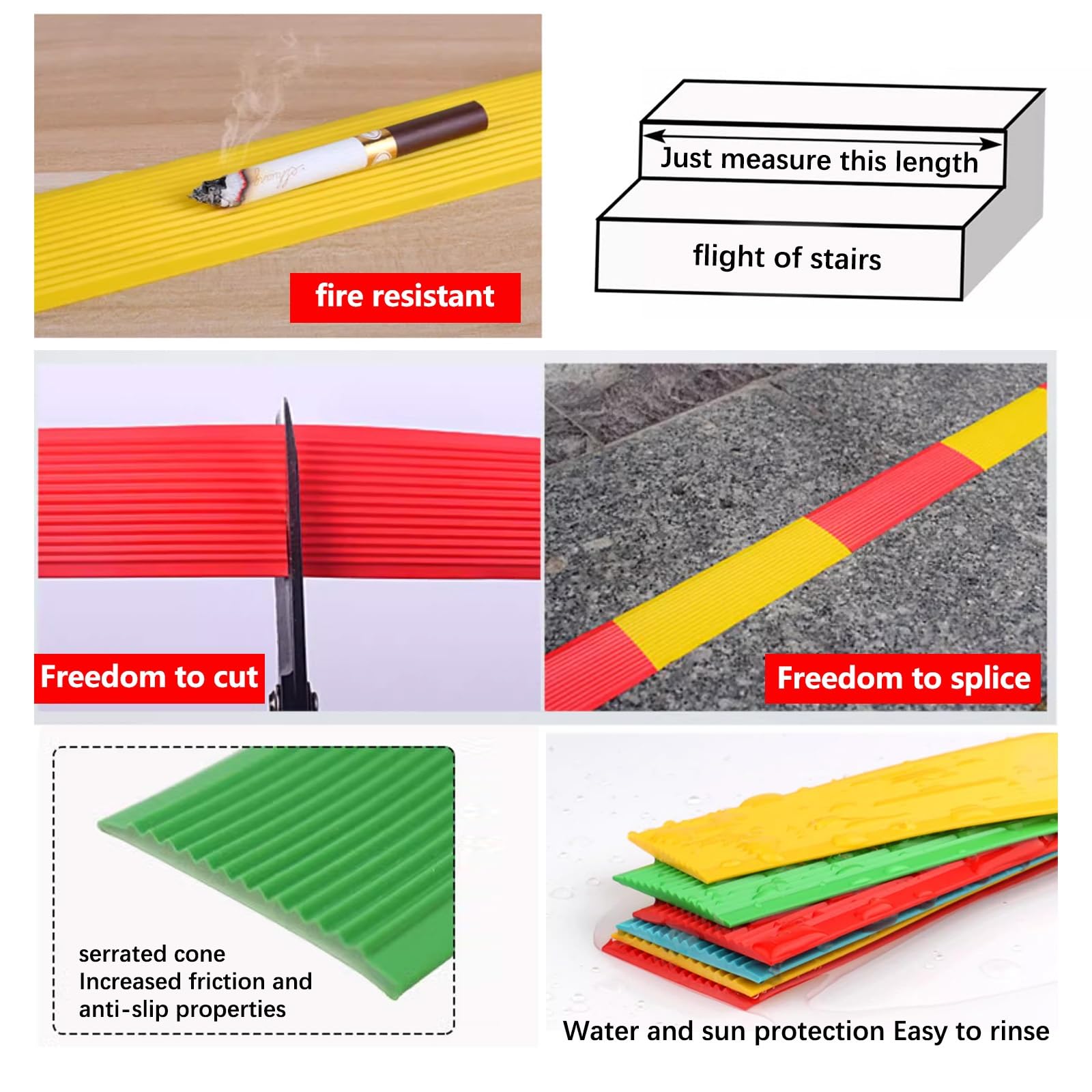 Tira De Borde De Vinilo Autoadhesivo Antideslizante De 1 M Para Escalera, Borde De Escalón Antideslizante, Borde De Escalera De Goma De PVC, Para Peldaños De Interior Y Exterior, Cantonera Protector(R