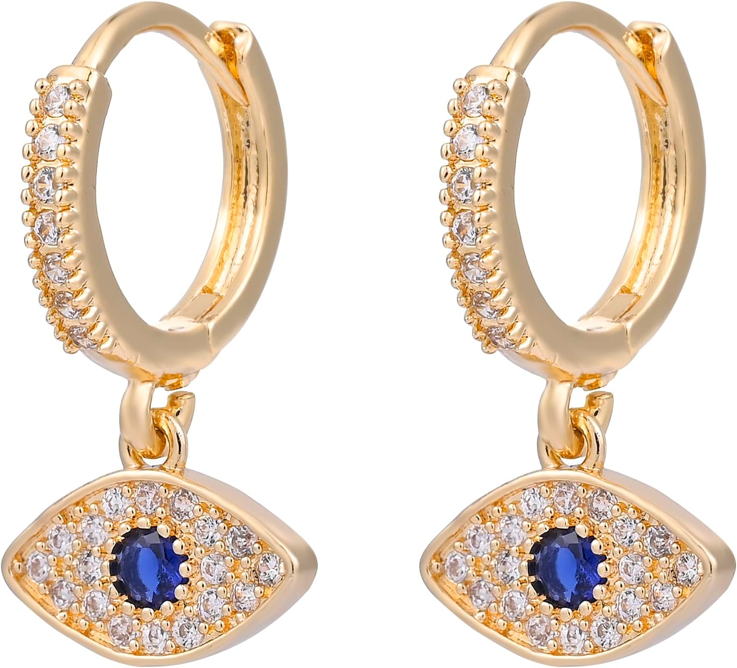 Luxury Gold Plated Earrings with Stylish Charm Designs Evil Eye Patterns good for Daily Wear Parties Special OccasionsEnhance Your Attire with These Eye-Catching Ladies' Jewelry Accessories