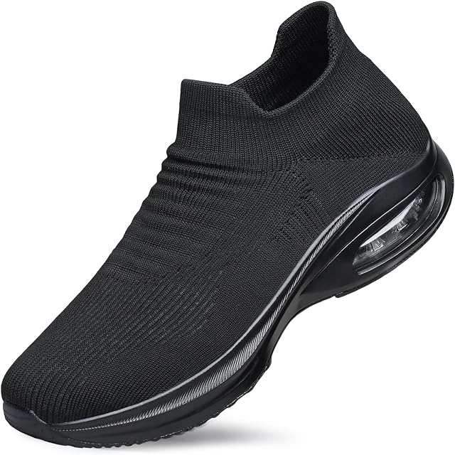 Hommes Slip sur les sneakers marche chaussures de course respirant Mesh volant léger confortable Soft Sole Chaussures Casual