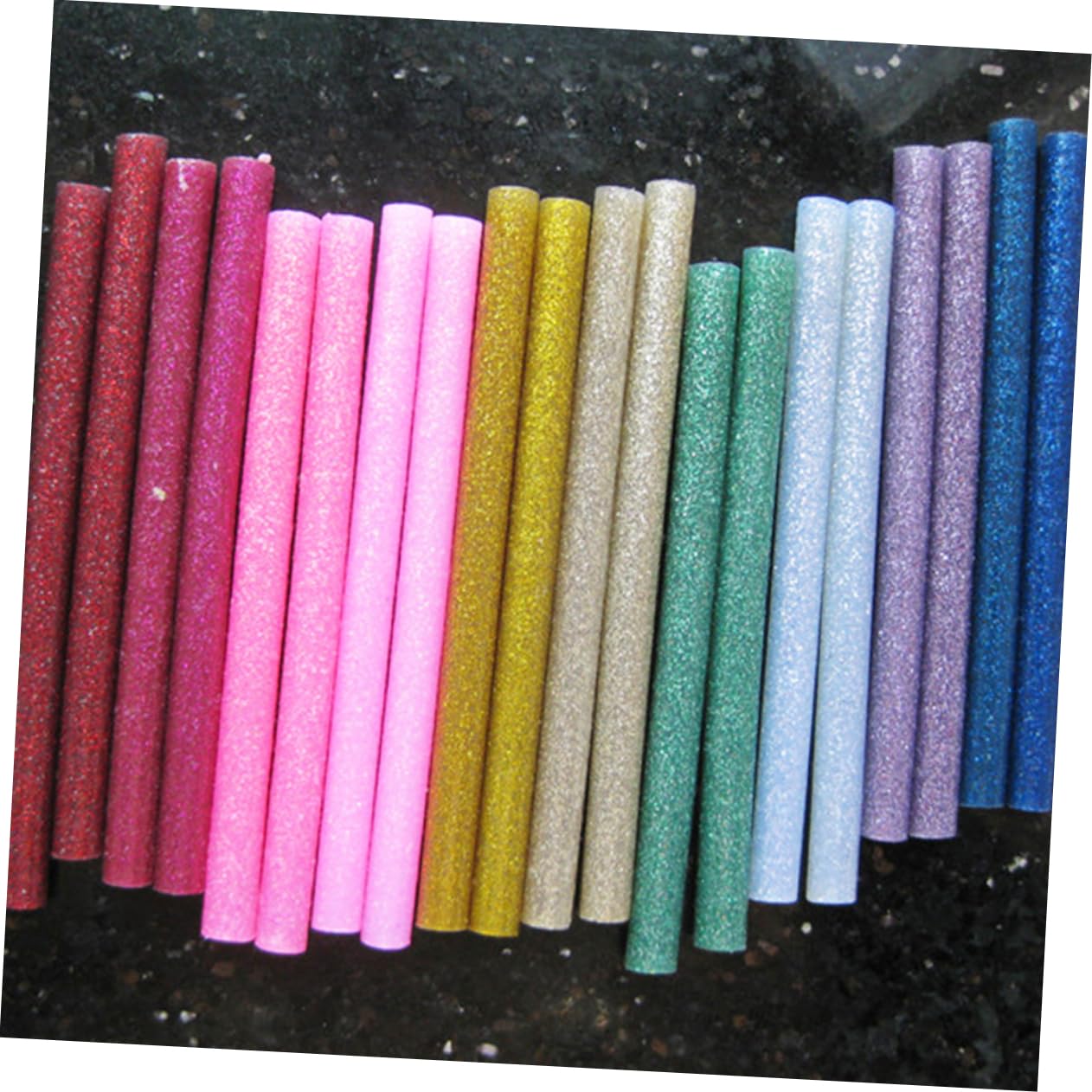 HANABASS 200Pcs Color Glitter Hot Melt Glue Sticks Adhesive Crafting Strips for DIY Projects School Arts Repairs and Holiday Decorations Random Colors