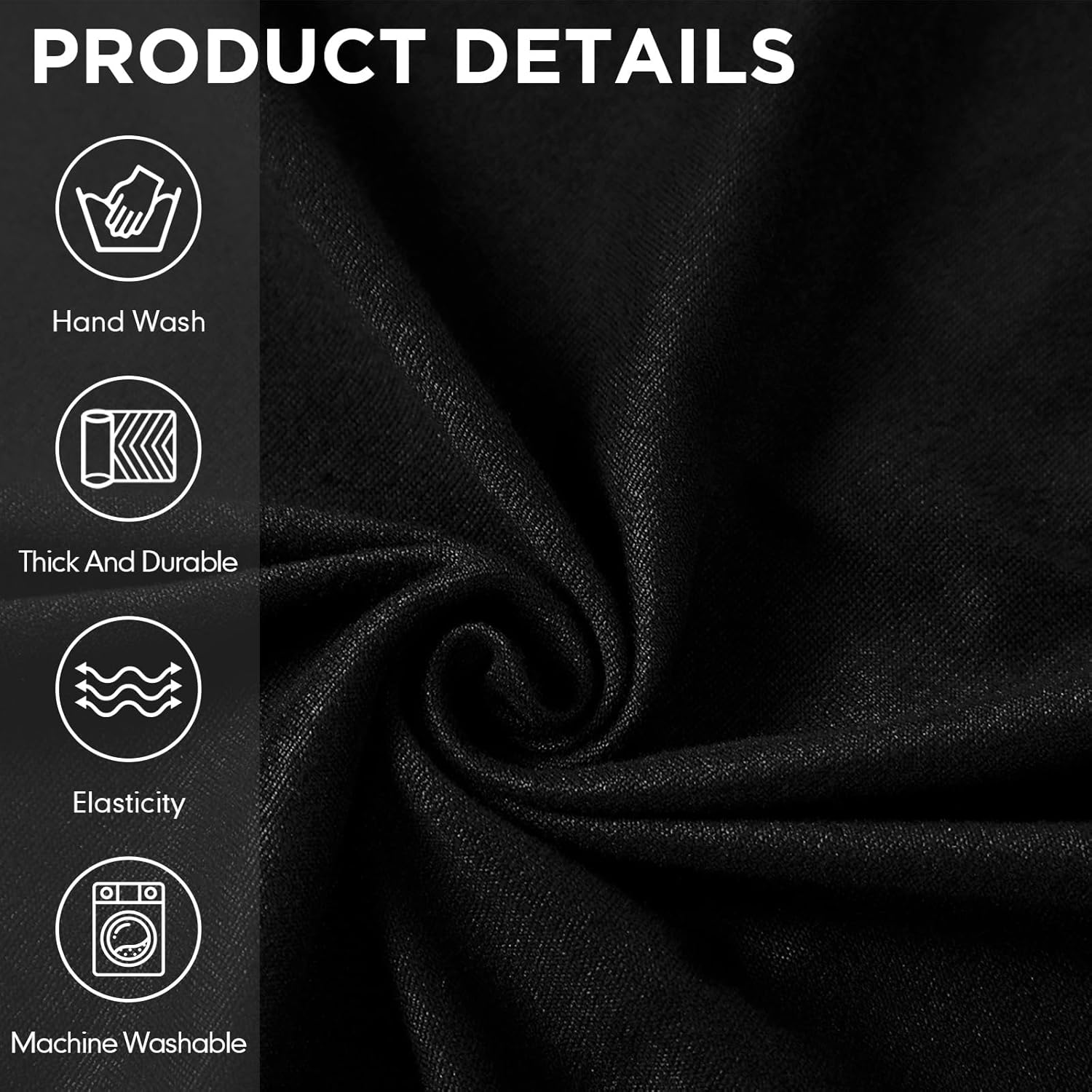Wonderjune Recliner Loveseat Covers Extra Wide 75" x 100", Reclining 2 Seater Couch Covers 6 Pieces Milk Silk Reclining Loveseat Sofa Slipcovers Washable Furniture Protector (Black)
