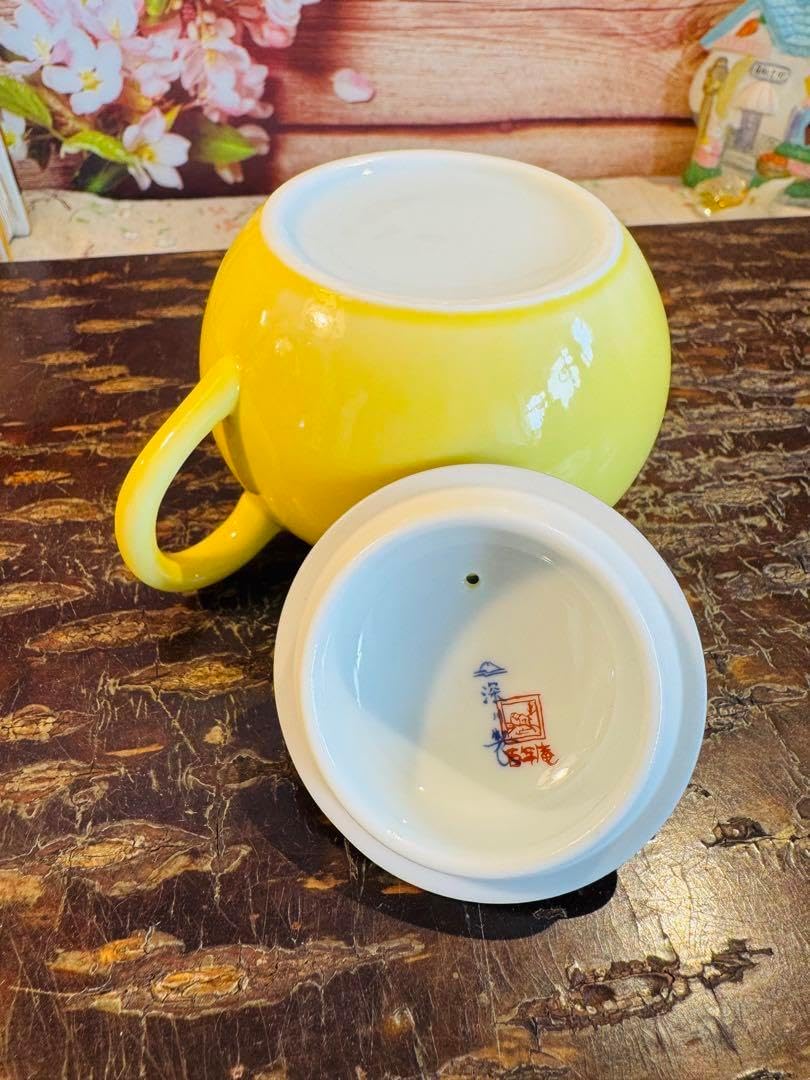 深川製磁 急須 黄地うさぎ うさぎ 煎茶中国茶茶器 ポット 百年庵 深川