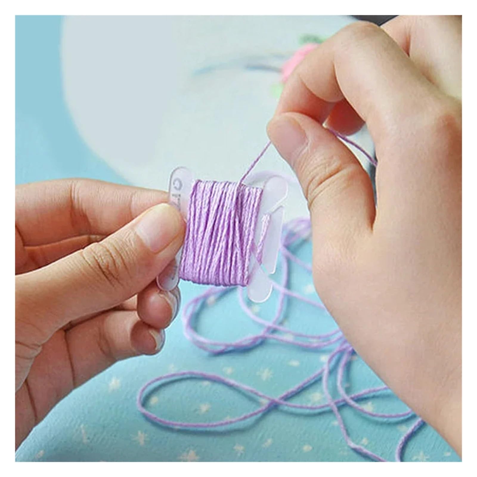 Plastikowe szpulki do nici, Nici do haftu Plastikowe szpulki 1000 szt. Wielokolorowe(Pink)