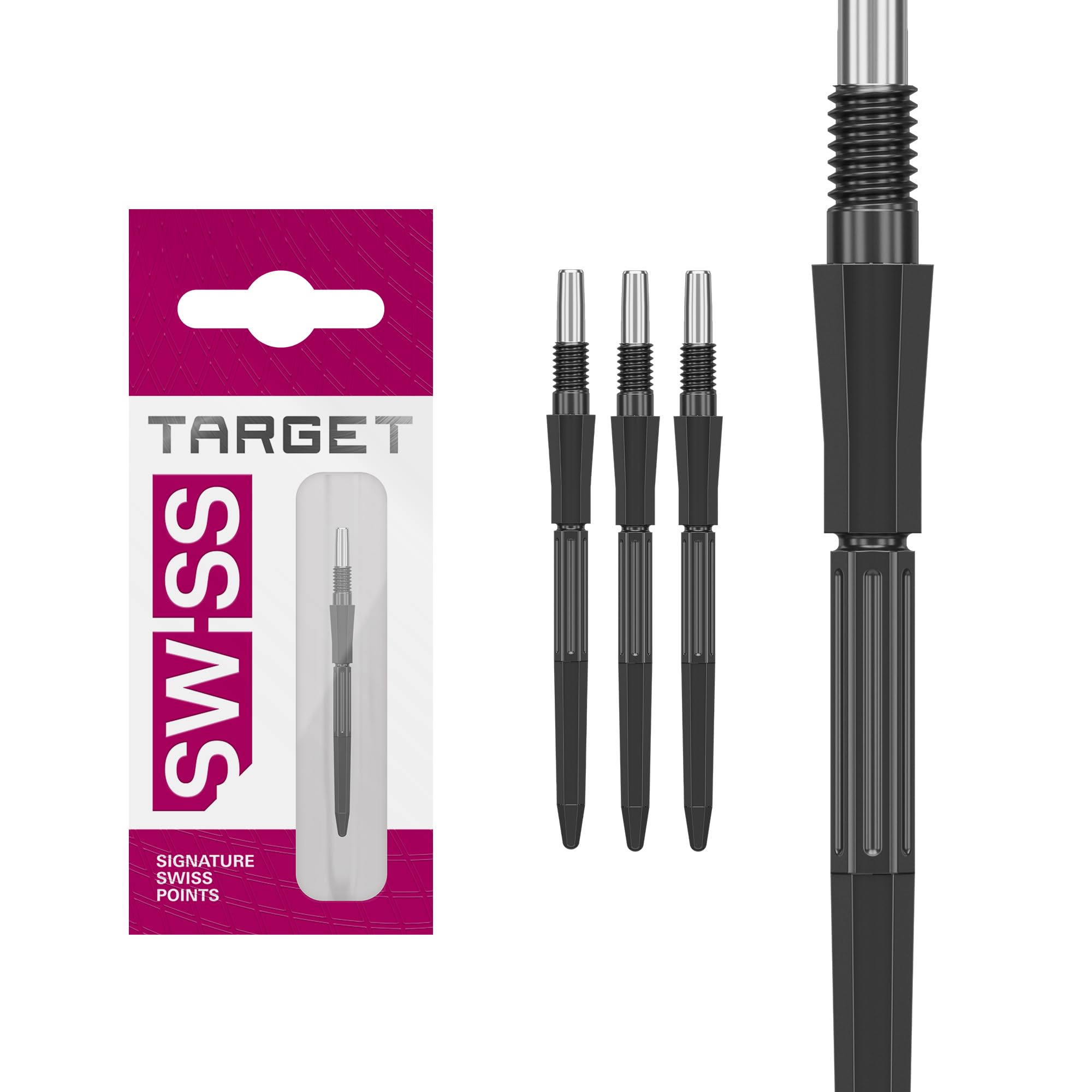 Target Darts Elysian Archetype 43 Swiss Point | 3 Pack Set of Tips | 30MM – Black | Change Dart Points, Swiss Storm Points, Professional Darts Accessories