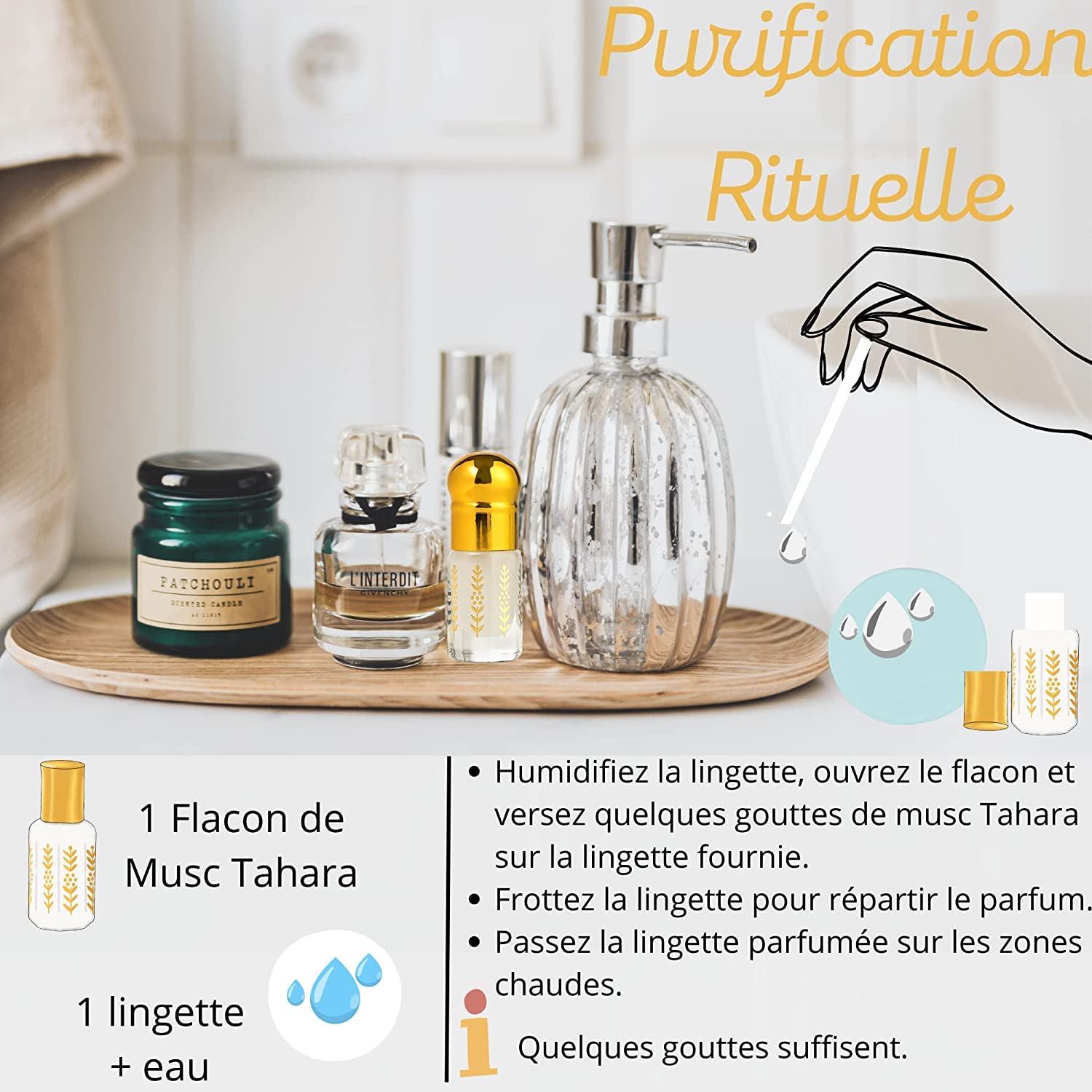 al badil Muschio tahara profumato TOP best seller - 3ml - Muschio bianco -cocco - vaniglia - monoï Lotti da 3