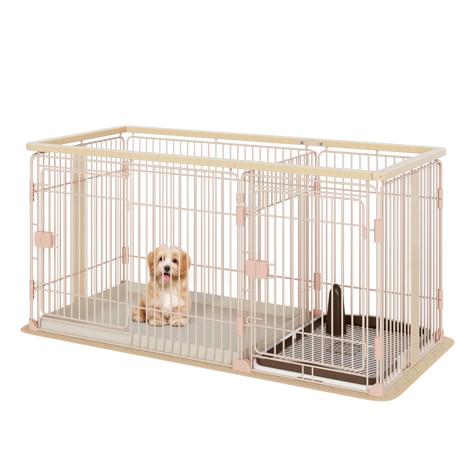 トイレルーム付 ペットゲージ ケージ 犬 猫 ペット 木製 サークル ホワイト