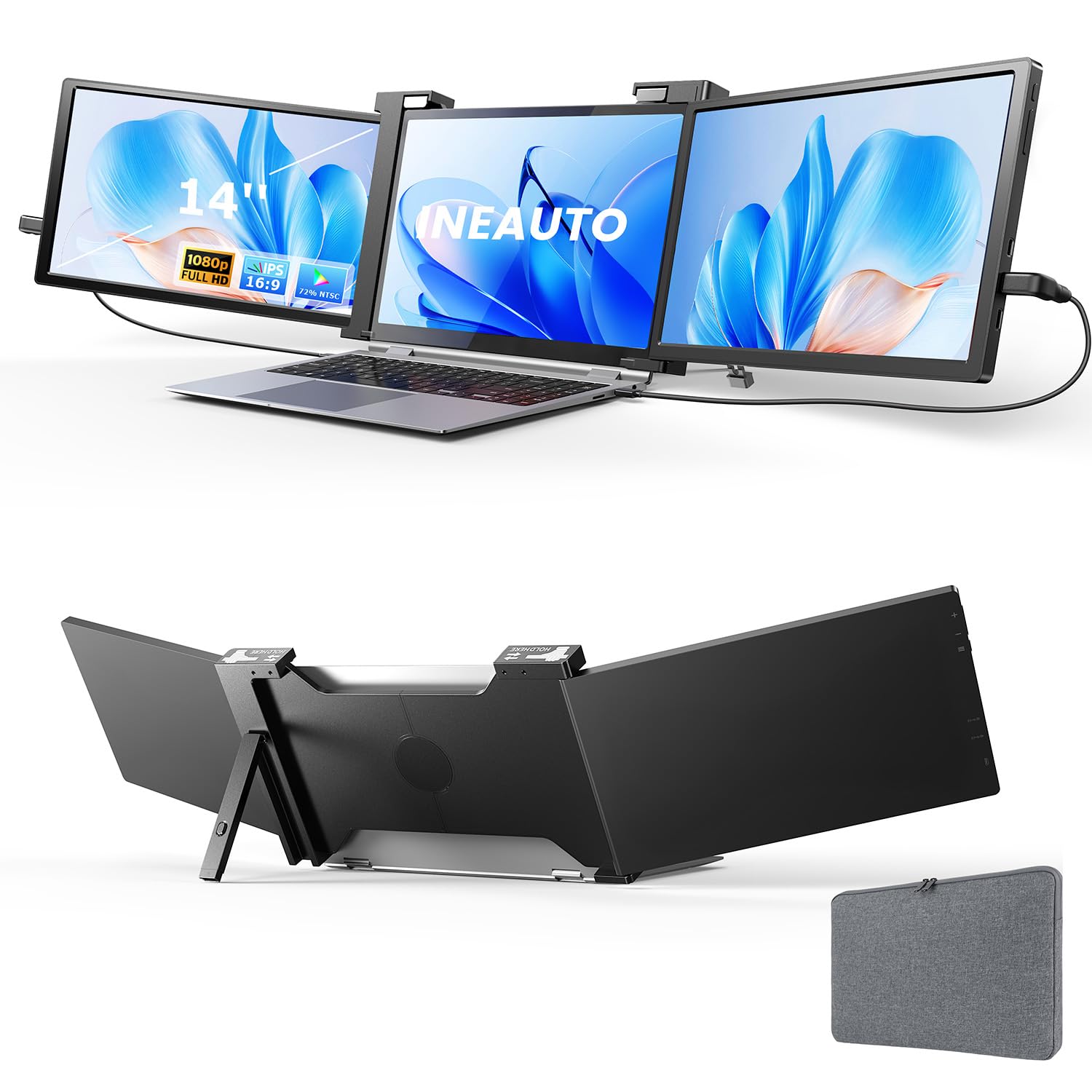 Amazon.com: 14'' Triple Laptop Screen Extender, 1080P FHD Portable