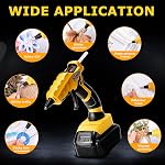 Gun à colle chaude sans fil adapté pour Dewalt 18V 20V Max Batterie au lithium-ion, 30s Gun de colle de préchauffage rapide chaud avec 30 Pcs Colle Sticks(7 * 150mm) pour les arts & Artisans et artisans & DIY & Réparations(Outil seulement)