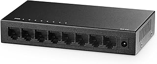Binardat 8 Port Gigabit Ethernet Switch, 8 Ports 100/1000Mbps, Mini Size Metal Housing Unmanaged Desktop|Wall Mount Plug and Play