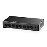 Binardat 8 Port Gigabit Ethernet Switch, 8 Ports 100/1000Mbps, Mini Size Metal Case Unmanaged Desktop|Wallmount Plug and Play