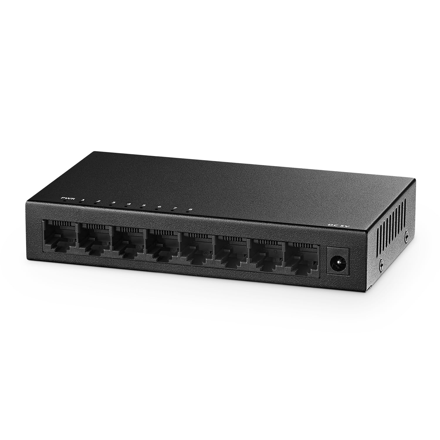 Binardat 8 Port Gigabit Ethernet Switch, 8 Ports 100/1000Mbps, Mini Size Metal Case Unmanaged Desktop|Wallmount Plug and Play
