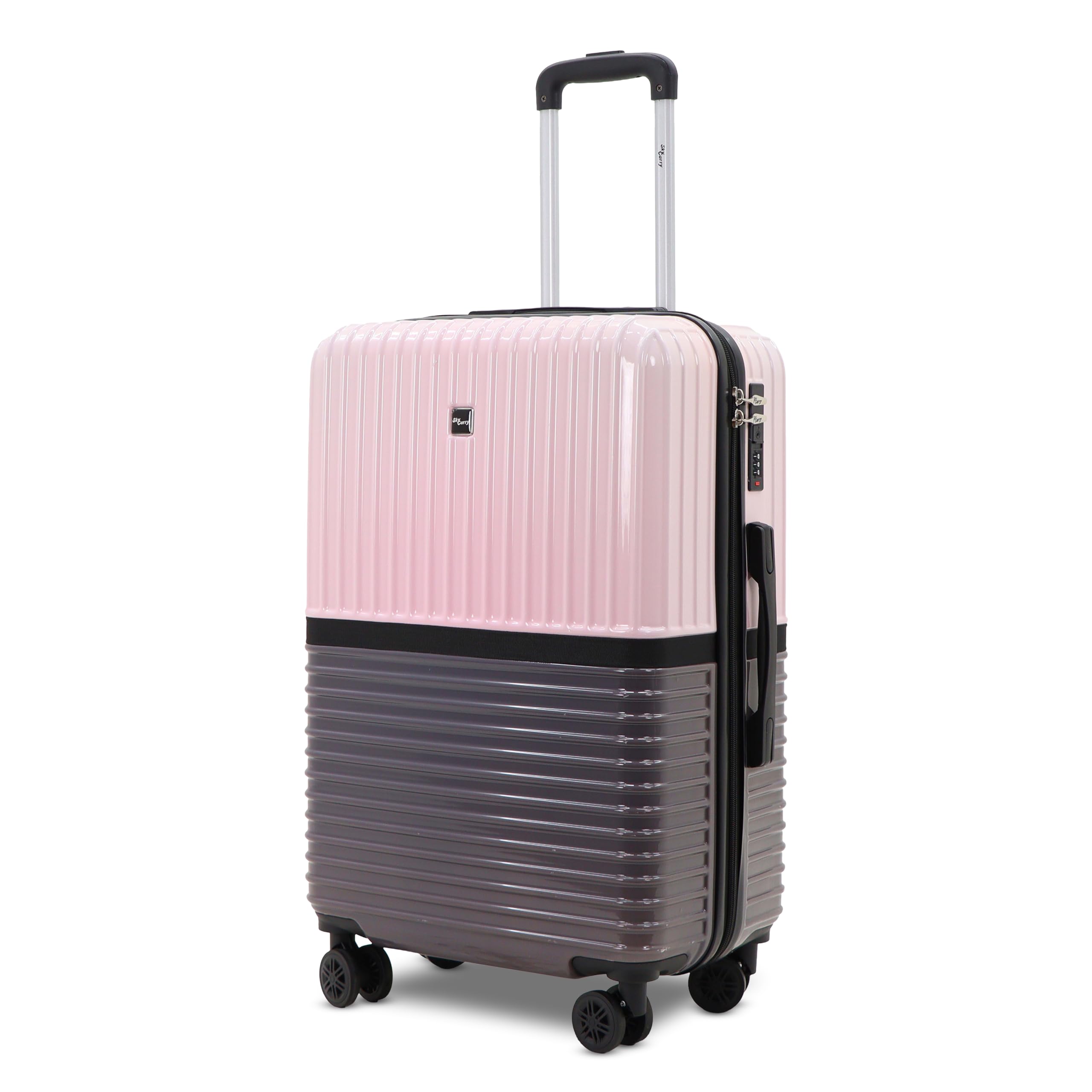 skycarry Istanbul Polycarbonate Trolley Bag Set of 3 (20", 24", 28") | Lightweight Hard Shell Luggage with 8 Spinner Wheels, TSA-Type Lock & Dual-Tone Design (20, Pink&Grey)-picture-51