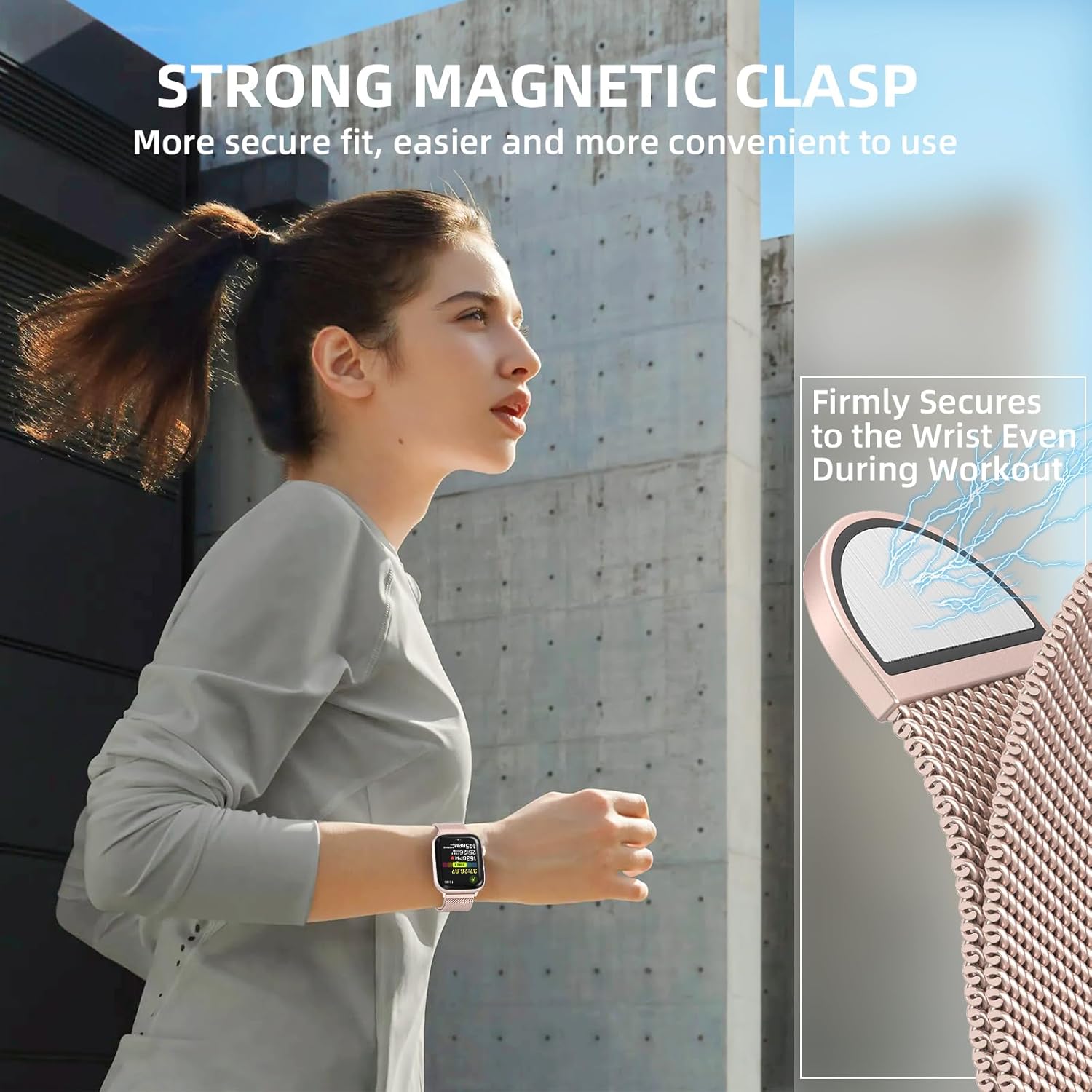 Original Stainless Steel Mesh Loop Compatible with Apple Watch Bands 38mm 40mm 41mm 42mm 44mm 45mm 46mm 49mm Women Men, Magnetic Clasp Replacement for iWatch Strap Series 11 10 9 8 7 6 5 4 Ultra SE - Image 3