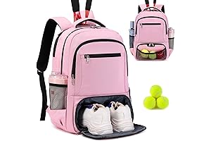 Tennis Backpack for Women Men, Tennis Bag Holds 2 Rackets, Badminton Squash, Pickleball Paddles Balls
