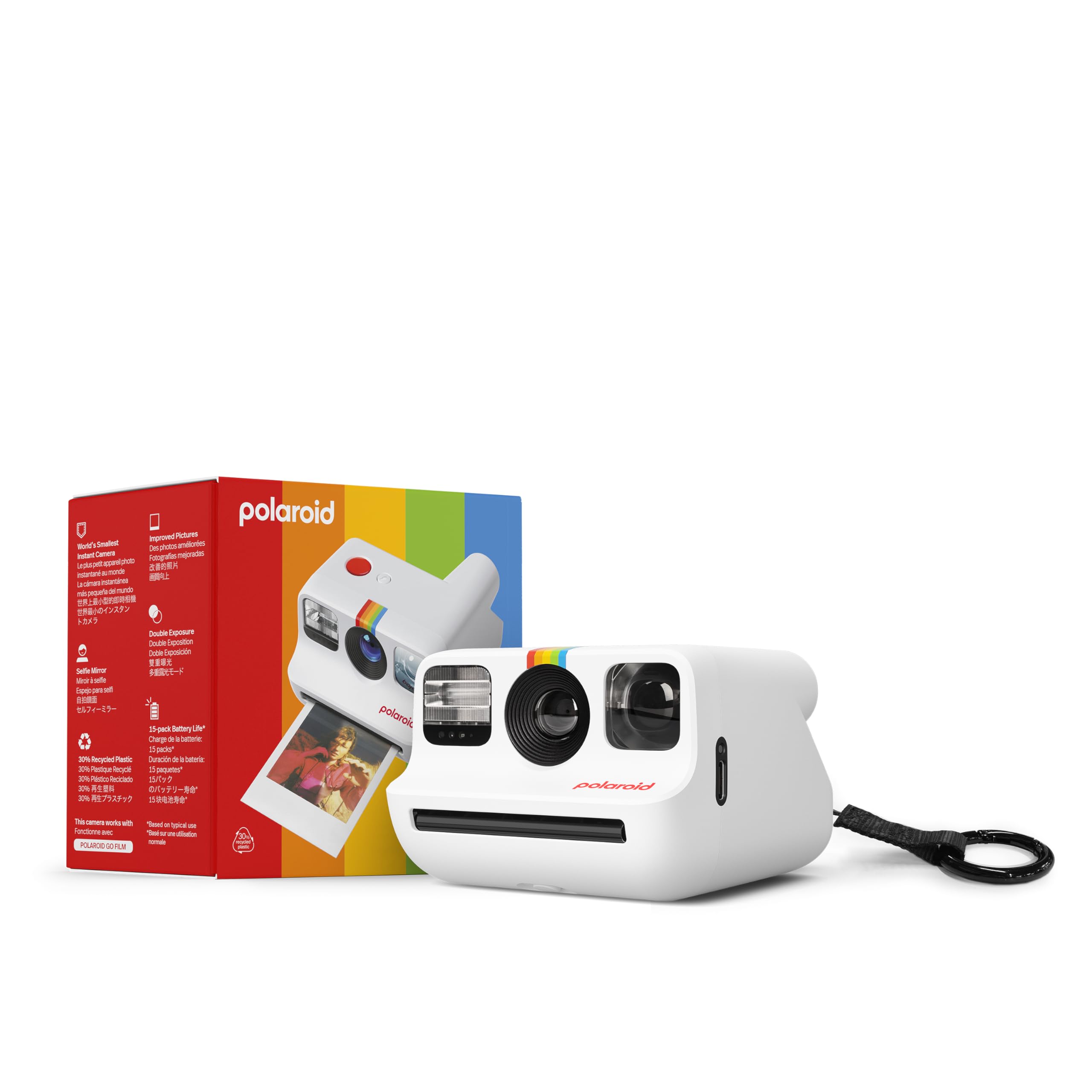 Bundle Polaroid Instant Camera - Go Gen 2 White + Black Clip