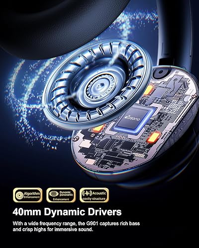 Miniatura 4 de Hybrid Active Noise Cancelling Headphones, Over-Ear Bluetooth Headphone with Hi-Res Audio, 60H Playtime, Deep Bass, Transparency Mode, Foldable