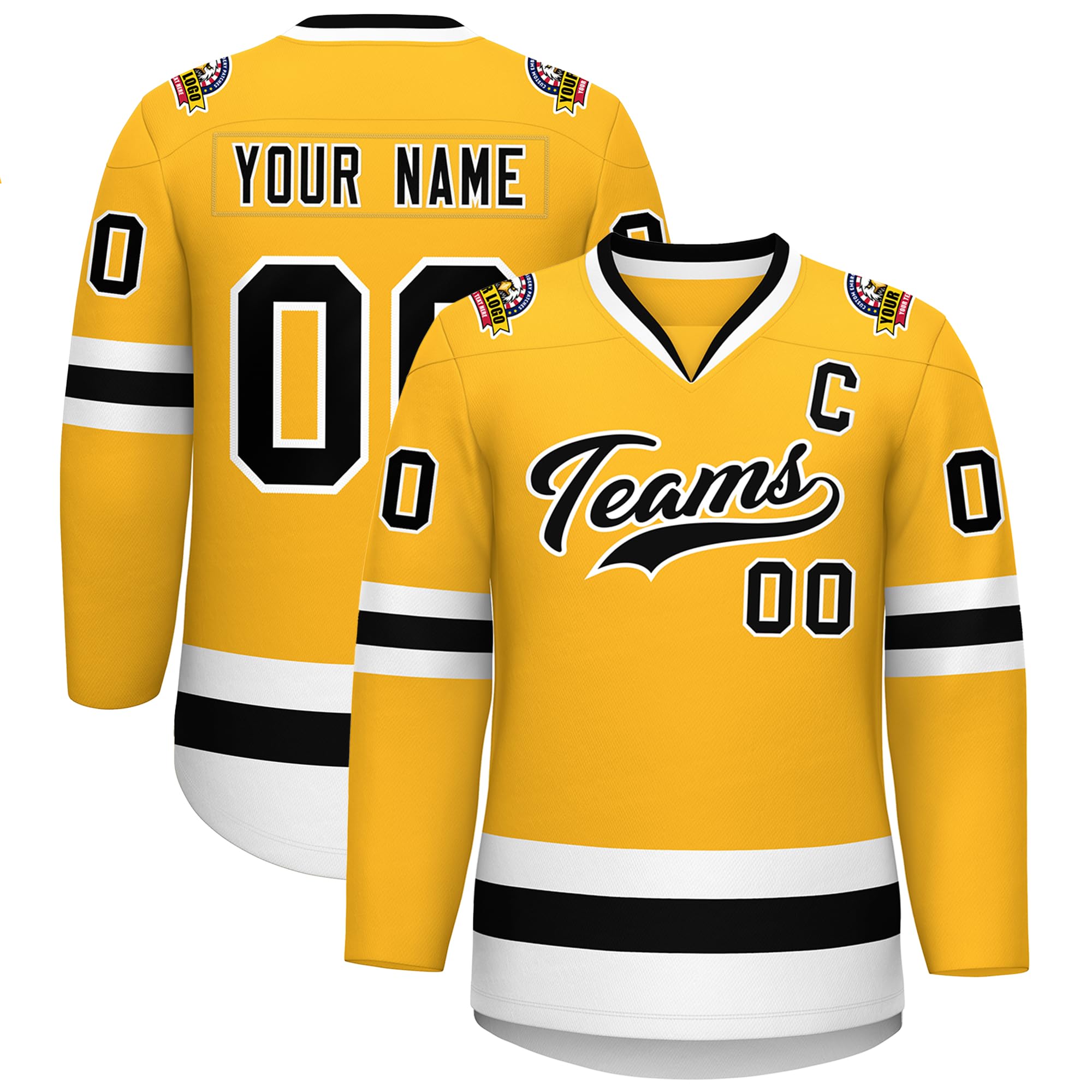 KXK Custom Hockey Jerseys for Men Kids Personalized V-Neck Sports Jersey Stitched or Printed Team Name Number Logo