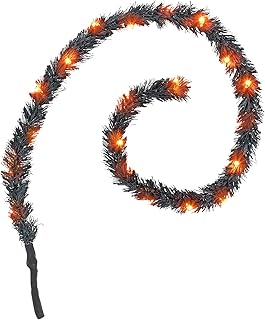 Department 56 Village Accessories Halloween Garland Décor Lit Figurine, 0.375 Inch, Black