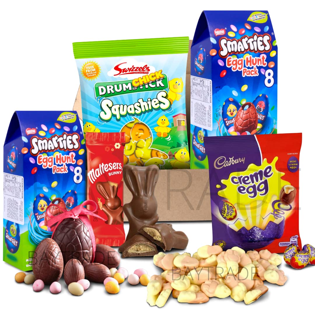 Easter Egg Hunt Chocolate Pack Kit - 2 x Smarties Nestle Dairy Milk Chocolate Luxury Premium Easter-Eggs Kids Adults (2 x Smarties Egg Hunt)