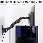 VIVO Black Single Monitor Wall Mount for 17 to 32 inch Screens, MOUNT-G100B | Premium Aluminum Monitor Mount, Pneumatic Adjustable Arm, Maximum VESA 100x100, Holds 15.4 lbs