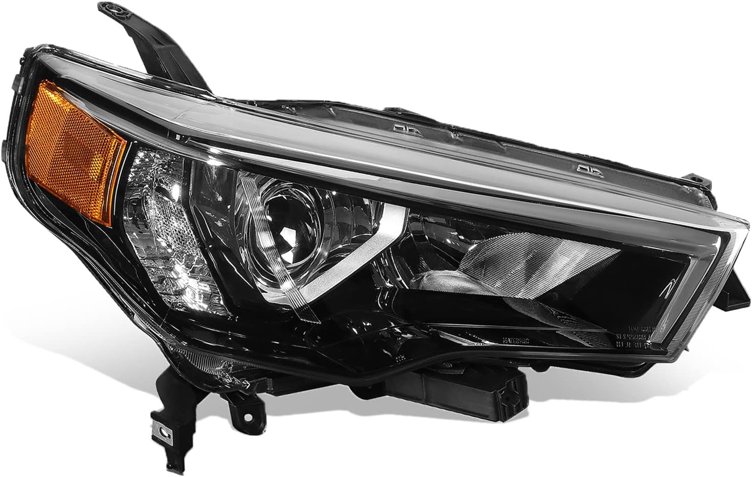 Auto Dynasty Factory Style Projector Headlight Lamp Compatible with Toyota 4Runner 2014-2020, Driver Left Side, Chrome Housing Amber Corner