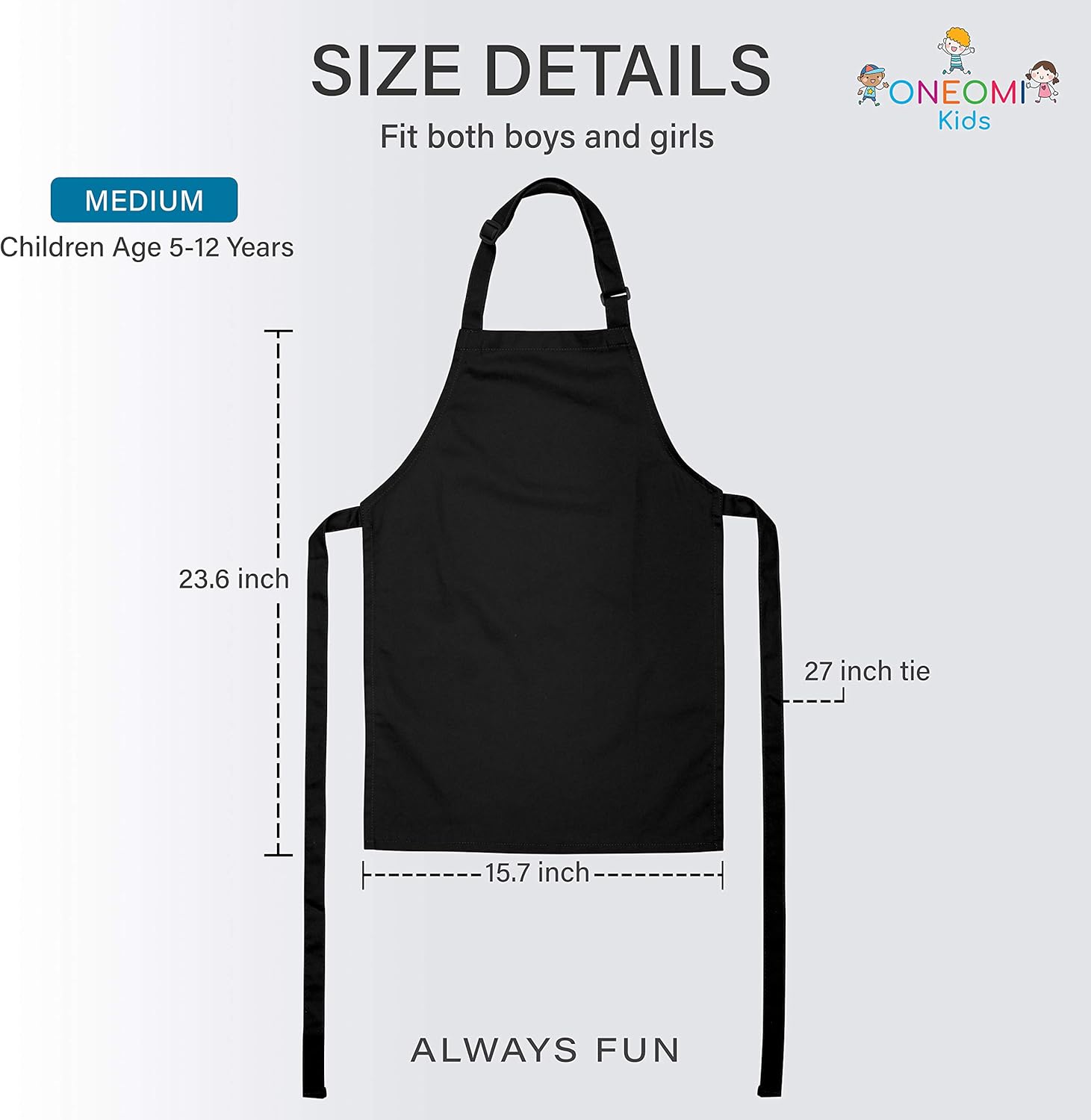 Kids Apron, Medium, 100% Cotton With An Adjustable Strap to fit All Ages - Image 2