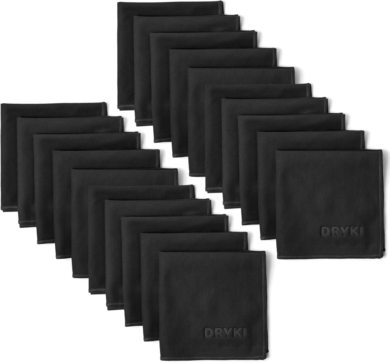 Sweat-absorbing handkerchiefs - pocket-sized quick-dry microfiber towels (black, 20 pack)