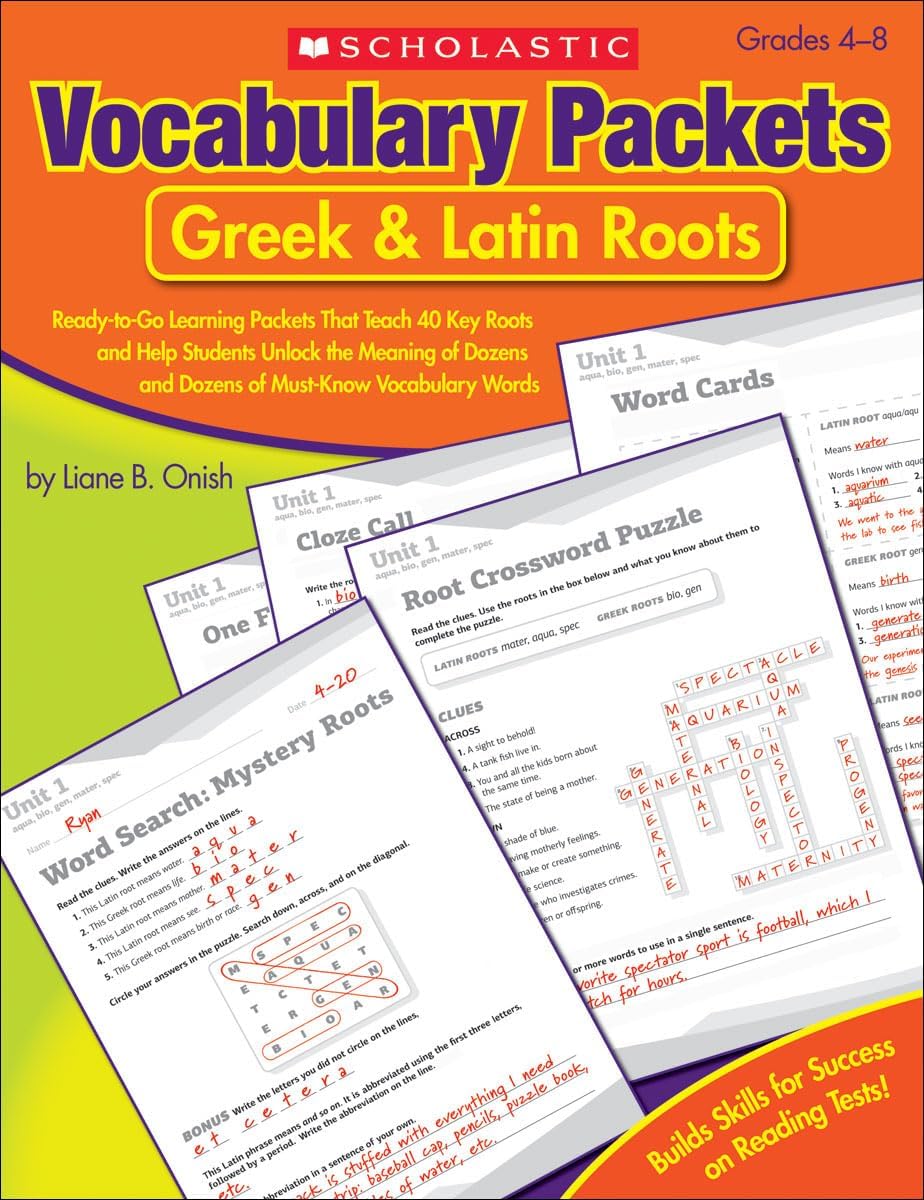 Scholastic Vocabulary Packets: Greek & Latin Roots