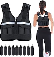 Sportneer Adjustable Weighted Vest 2-18lbs for Men & Women - Washable, Reflective Rucking Vest for Walking, Running, Strength Training