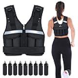 Sportneer Adjustable Weighted Vest Weights: 2-18 lbs/2-40 lbs Washable Weight Vest for Walking 16 In 1 Fast Adjust Rucking Vest for Women and Men Home Gym Running Jogging Strength Training Vests