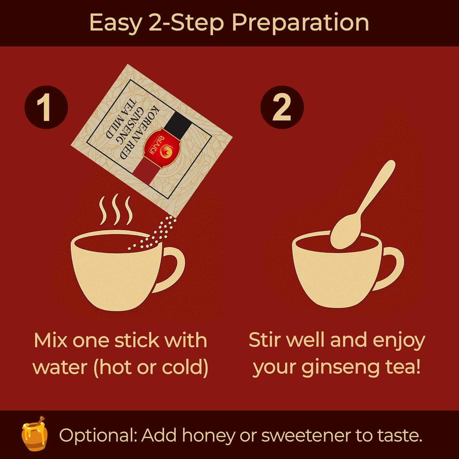 SAMSIDAE Korean Panax Red Ginseng Instant Tea, Box of 50 Sachets, Improves Blood Circulation, Intellectual Performances and Memory, stimulates Energy - Image 7