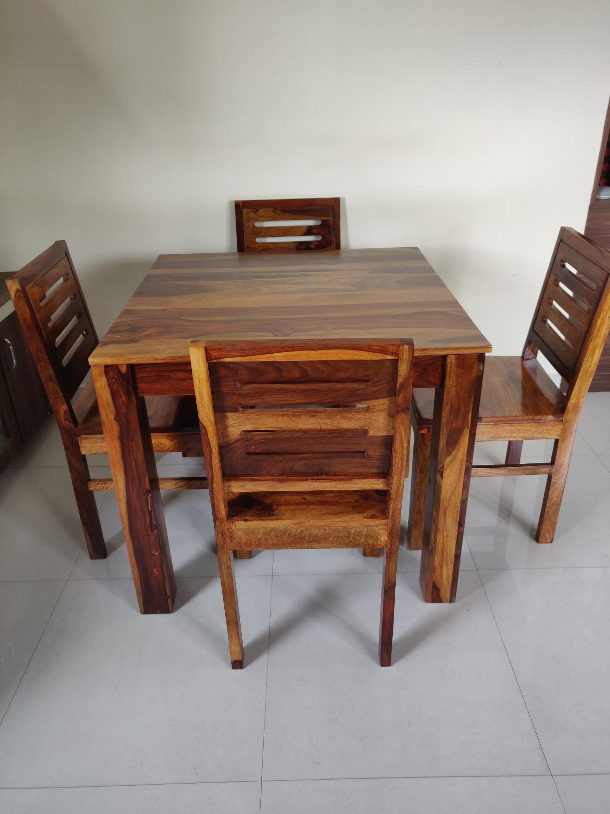 Krafting Kustoms™ Wooden 4 Seater Dining Room Furniture | Dining Table ...