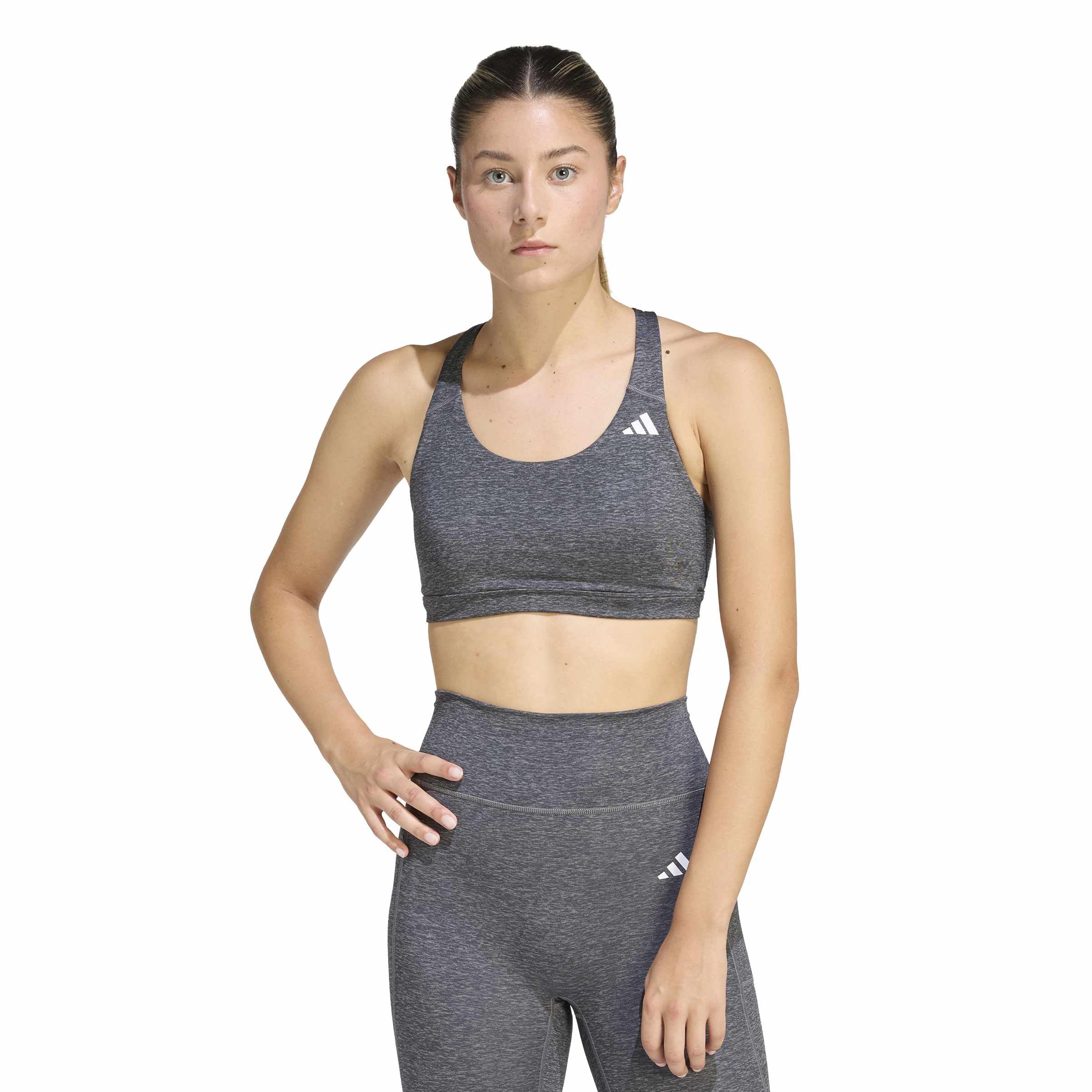 adidas Optime Essentials Workout Heather Medium Support Reggiseno Sportivo Donna (Pacco da 1)