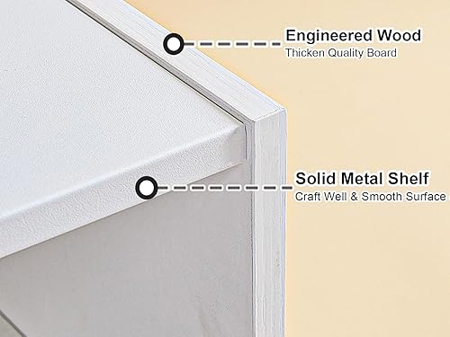 Miniatura 8 de Organizador de zapatos blanco para armario, estante de zapatos expandible de 2 niveles, apilable, combinación de madera de hierro, estantes pequeños