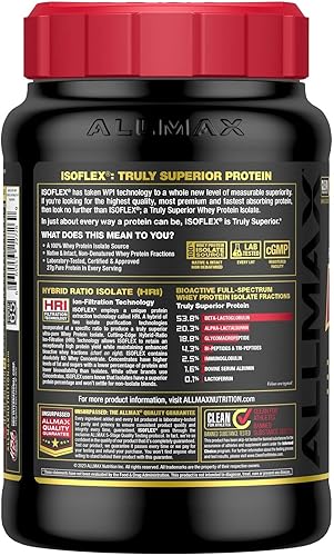 Miniatura 2 de AllMax Nutrición - Polvo de proteína de suero ISOFLEX, aislado de proteína de suero de leche, 0.95 oz de proteína, pastel de cumpleaños, 2 libras