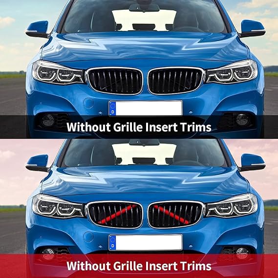 2PCS Grille Insert Trims Stripe for BMW,Front Grille Trim Stripes Cover Compatible with F20 F30 F21 F22 F23 F31 F32 F33 F34 F36 F40 F44,Red